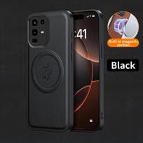 Belaidžio įkrovimo magnetinis dėklas, skirtas Infinix Note 50 Pro 4G 50 Pro+ 50x 5G, apsauginis dangtelis, PU odos kietas galinis dangtelis Infinix Note 50 Pro+ juoda