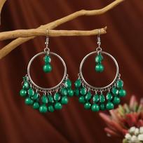 Ethnic style fringed earrings women's retro Hong Kong style long temperament earrings Bohemian personality dance earrings karališkos mėlynos spalvos