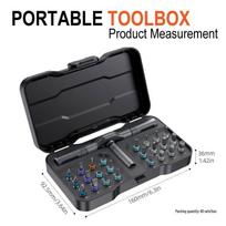 24-in-1 Multifunctional Ratchet Screwdriver Set with S2 Bits for Household Use Standard black
