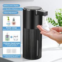 New Wall Mounted Automatic Soap Dispenser Foam Smart Hand Washing Machine 400ml Liquid Rechargeable Bathroom Induction Sensor black