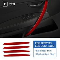 Carbon Fiber Door Handle Trim Stickers for BMW X3 E83 2004-2010 - Interior Accessories, 4 Pack Black juoda