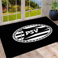 PSV Eindhoven Black White Crest Print Area Rug Football Club Non Slip Living Room Bedroom Gaming Floor Mat Soccer Fan Home Decor Rug 40x60cm( 15x23in )