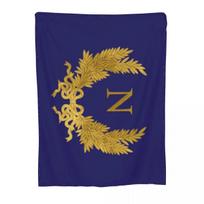 Napoleono Bonaparto antklodė Fleece French Empire lengva antklodė lovos kilimėliui Size: 100*150cm, Weight: 230 GSM blue