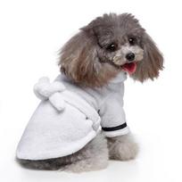 Pet Bathrobe Super Absorbent Towel Cotton White Robe Coral S pilka