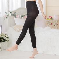 Women Mid Waist Nine Points Body Shaping Pressure Slimming Leggings Pants M juoda