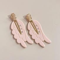 1/2PCCute Angel Wings Hairpin Pink Seamless Hair Clips Dopamine Makeup Side Bangs Barrettes for Women And Girls Hair Accessories
