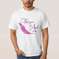Feathers Appear When Angels Are Near T Shirt Vintage Comfortable Fashion Slightly Homme Versatile Breathable Stylish 3XL white