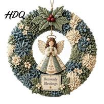 Relaxing Holiday Craft Projects 3D Fabric Wreath Poke Art Kit for Adults Christmas Unique Keepsake Presents Kit Santa Snowman Design F black