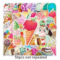 50 Hand Tent Ice Cream Doodle Personality Cartoon Children's DIY Skateboard Suitcase Stickers Waterproof red