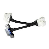 16Pin OBD 2 Extender OBD2 16 Pin Male To Double Female Y Splitter Elbow OBDII Extension Connector Cable 1 black