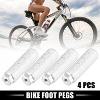 4 Pcs Aluminum Alloy BMX MTB Bike Rear Foot Peg Silver Tone Fit 3/8 Inch Axle gray