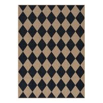 Geometric Checkered Easy-Clean Rug for Indoor/Outdoor Balcony, Kitchen & Coffee Table Non-Slip Decor 50x80cm gray