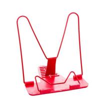 Multifunctional Reading Stand for Desk Adjustable Reading Rack with Page Holder Foldable Metal Base Non-Slip Tabs Neck Pain Relief Gift for Students red