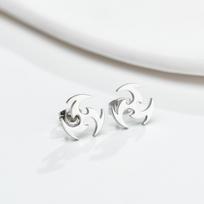 Ins New Fire Tornado Earrings Stainless Steel 18K Gold Plated Trendy Hollow Design Jewelry white