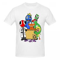 Rainbow Friends Characters Oversized Round Neck S6XL Men Women Tee Adults Children Boy Gril Top Kids Parent Child Cotton Tshirt 100 white
