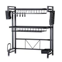 Above Sink Drying Rack Over The Dish Rack Telescopic 2 Tier Large Capacity Telescopic Storage Organize Stand Kitchen Counter Shelf Supplies Dual Layer