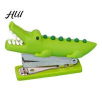 Mini Stapler for Desk Small Cute Crocodile Dinosaur Design Pocket Office Supply Accessory Crocodile gray