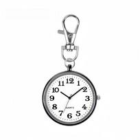 1pc Mini Cute Keychain Watch Portable Quartz Pocket Watch with Keyring Men Women Watch Gift for Nurse Doctor Student gray