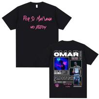 Omar Courtz Por Si Manana No Estoy 2026 Tour Graphic T-shirt Men's Fashion Harajuku Retro T Shirts 100% Cotton Oversized T Shirt 4XL blue
