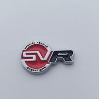 2pcs 3D High-Quality Aluminium SVR Logo Car Steering Wheel Dashboard Emblem Sticker 2pcs SVR raudona juoda spalva