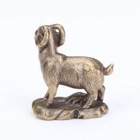 Feng Shui Vintage Goat Statue Lucky Coins Desktop Ornament Delicate Sheep Figurine for Work Desk Decor Gift onesize beige