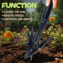 Rotary Cultivator Tool Lawn Aerator Compact Soil Sturdy Hand Tiller Gardening for black