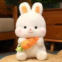 Kawaii Morkų Triušio Pliušiniai Žaislai Mielos Kiškučių Lėlės Iškamšytos Pagalvės Minkštas Gyvūnų Pagalvėlė Mergaitėms Vaikams Gimtadienio Kalėdinės Dovanos 26cm white