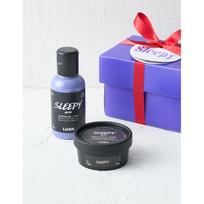 Lush Sleepy Gift  Sleepy Shower Gel 110g + Sleepy Body Lotion 50g    Shoppingbag blue