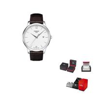 TISSOT Junya Collection Quartz Movement Men's Watches Watch 42mm White Dial Stainless Steel Case T063.610.16.037.00 White Dial Brown Strap black