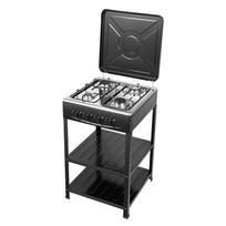 4-Burner Freestanding Gas Stove - Lightweight 19.8Lbs with Top Covers & Double Storage Shelves for Home/Outdoor