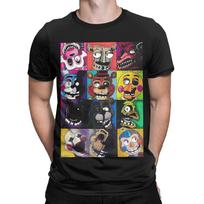 Men's T-Shirt Five Nights Horror FnAF Cool Pure Cotton Tee Shirt Short Sleeve  T Shirts O Neck Clothes 6XL S black