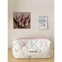 Cute Pink Bow Print Travel Cosmetics Bag, Multi-Function Cosmetics Handbag Purse Bag Portable Cosmetics Brush Storage Handbag S rožinė