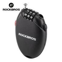 ROCKBROS Portable Password Bike Lock Motorcycle Helmet Wire Lock Bicycle Anti-theft Cable BMX Scooter Safety Padlock Accessories Black 3 Code 60cm gray