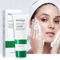 BIOAOUA Salicylic Acid Facial Cleanser Acne Treatment Moisturizing Oil Control Skincare Face Wash Foam Face Cleanser Skin Care beige