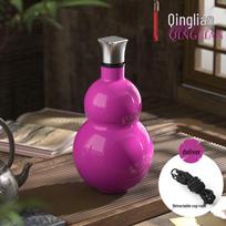Black Myth Wukong Gourd Thermos Cup: Double-Layer, Portable, Stainless Steel, Outdoor Sports Hip Flask 580ml purple