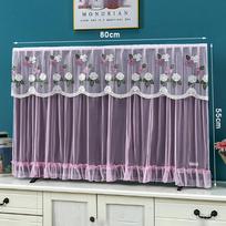 Durable 32 Inch 42 Inch Tv Dust Cover Embroidered Lace Thin Lcd Tv Protective Cover Wall Mounted Tv Screen Monitor Cloth gray