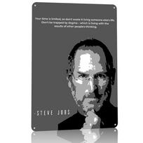 Steve Jobs Quote Poster Customized Vintage Metal Signs Wall Art Retro Tin Plaque for Modern Home Decoration Luxury Desk Decor 20x30cm（7.8x11.8inch） gray