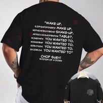 Wake Up Make Up Shake Up Table You Wanted To Chop Suey Graphic Motorcycle T-Shirt Double-Sided XXL gray