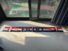 Egipto skara 14x135cm Dvipusė spausdinta satininė Egipto vėliavos skara su kutais Tinka futbolui, sportui, renginiams 14X135CM gray