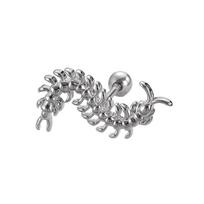 Nerūdijančio plieno skruzdėlės auskaras Punk kremzlės spiralė Vandeniui atsparus smeigiamasis auskaras Neblunkantis Hipoalerginiai pirsingo papuošalai 1pc silver gray