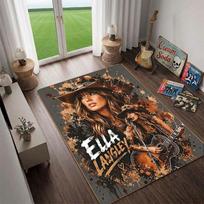 Fashion Ella Langley Choosin' Texas large Rug, Floor Mat for computer chair,Living Room carpet, Bedroom area rug,Decor 60x90cm( 23x35in ) black