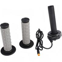 Electric Bike Full Twist Grip Set 22mm 7/8 In Bar Fit With 120cm Cable Handlebar Control Replacement Assembly Unit black