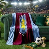 Aston Villa Fc Crest Throws Blanket Flannel Blankets Plush for Couch Bed Gifts for Men Women Travel picnic blanket Christmas fan gifts 75x90cm