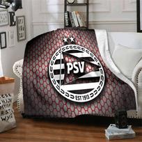 Psv Eindhoven Crest Flannel Blanket, Soft Polyester, Modern Design, All-Season for Camping, Travel, Gifts for holidays or birthdays 75x90cm