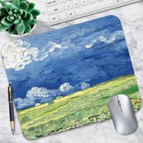 Mouse Pad, Small Lockstitch, Rubber Text, Oil Painting, Thickened Laptop For Use. One Size mėlyna