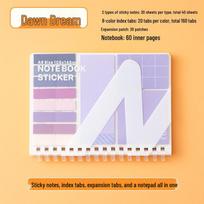 Multi-Functional Sticky Note Book with Tabs and Lined Pages (220 Sticky Notes + 60 Pages)/Book white