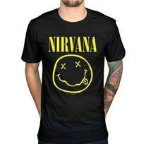 NIRVANA T-shirt Smiley Face Logo Graphic T-shirt size Medium S