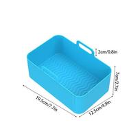 1/2PCS Reusable Air Fryer Silicone Tray Dish Dual 2 Basket Baking Pan Oven Pot Plate Liner Dual Air Fryer Accessories For Ninja pilka spalva