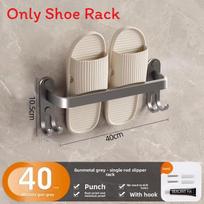 Modern Space Aluminum Wall Mount Shoe Rack With Waterproof Design For Bathroom And Kitchen Storage 40cm Gray gray