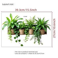 Žalias botaninis raštas Botaninis sienos lipdukas Dekoratyvus sienos lipdukas Svetainės dekoras 39.3*27cm black